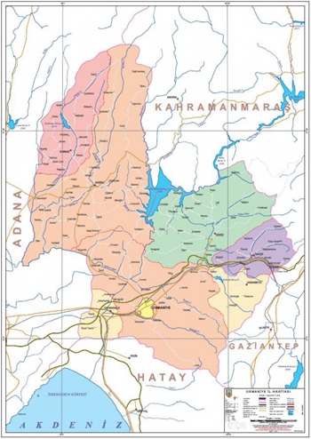 Osmaniye ve ileleri mlki idare haritas