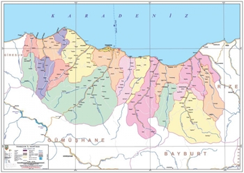 Trabzon ve ileleri mlki idare haritas