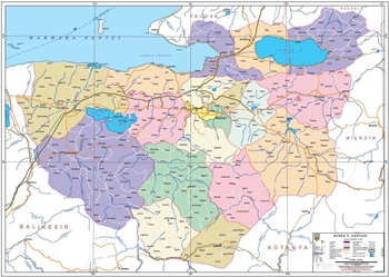 Bursa ve ileleri mlki idare haritas