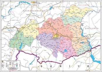 Gaziantep ve ileleri mlki idare haritas