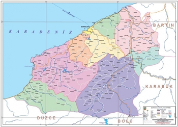 Zonguldak ve ileleri mlki idare haritas