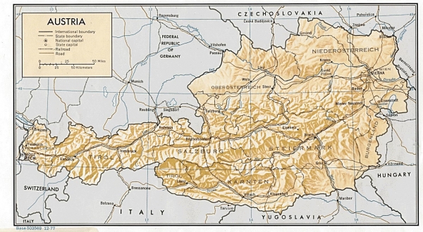 Avusturya fiziki haritas