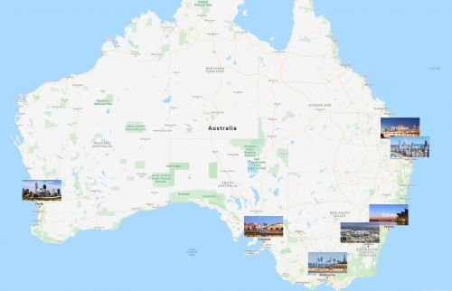 Avustralya fotorafl ehirler haritas