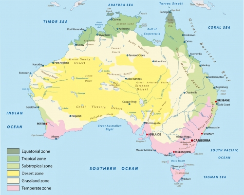 Avustralya fiziki haritas