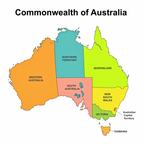 Avustralya blgelerin ve ehirlerin haritas