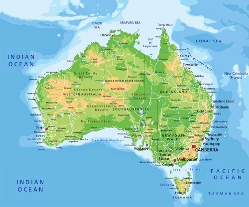 Avustralya toporafik haritas