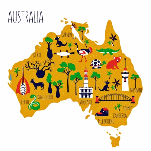 Avustralya turizm ve gezi haritas
