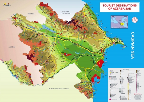 Azerbeycan retim ve gezi haritas