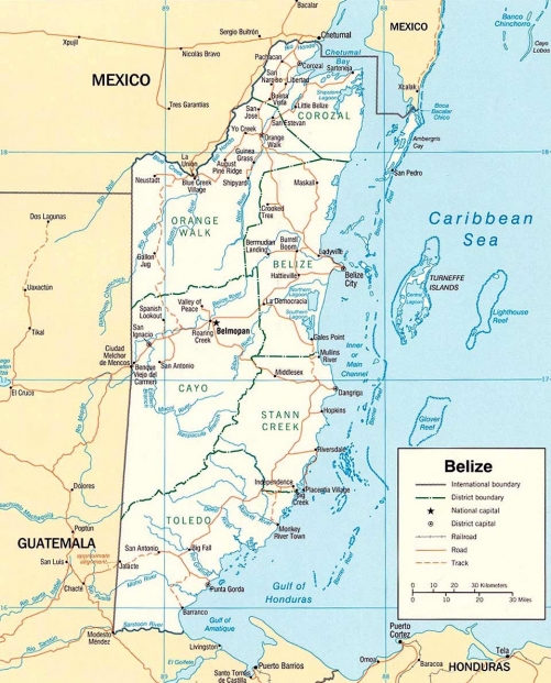 Belize detayl haritas