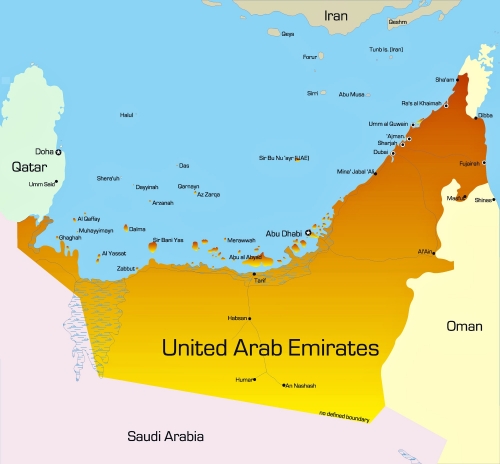 Birleik Arap Emirlikleri ehirler haritas