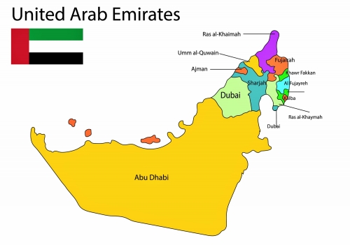 Birleik Arap Emirlikleri blgelerin ve ehirlerin haritas