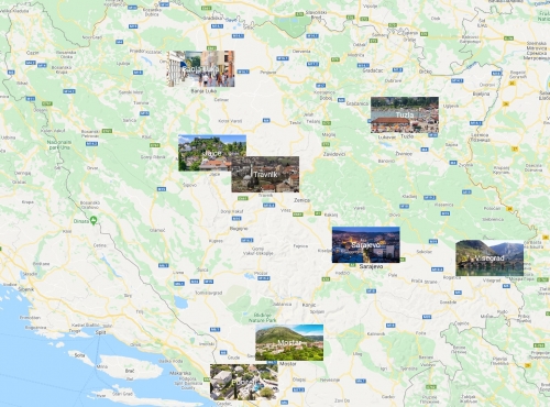 Bosna Hersek fotorafl ehirler haritas