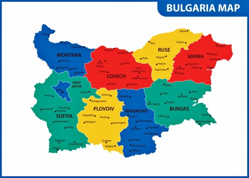 Bulgaristan blgelerin ve ehirlerin haritas
