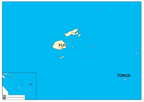 Fiji dnyadaki konumu ve snr komular haritas