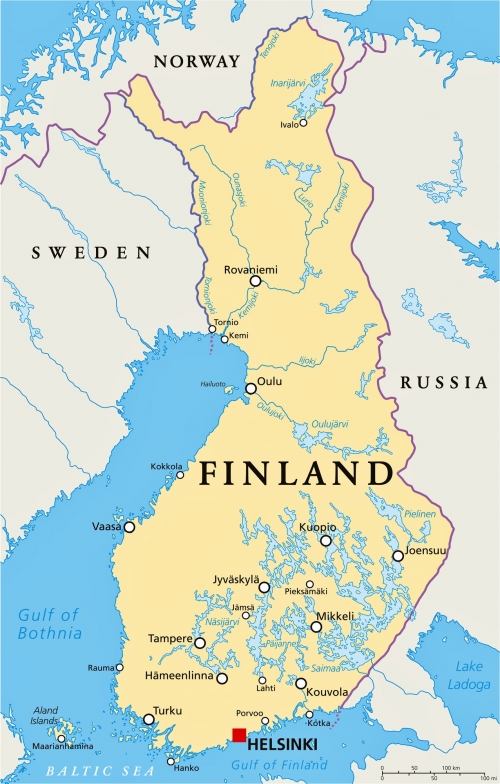 Finlandiya genel haritas