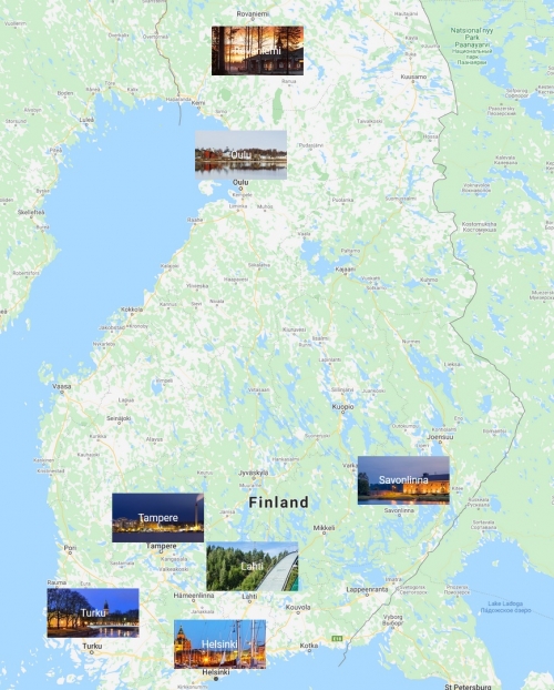 Finlandiya fotorafl ehirler haritas