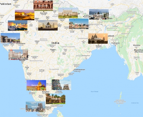 Hindistan fotorafl ehirler haritas