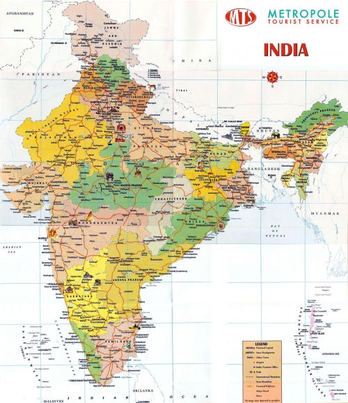 Hindistan detayl ulan haritas
