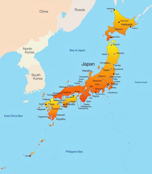 Japonya blgelerin ve ehirlerin haritas
