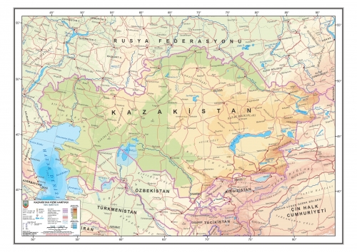 Kazakistan fiziki haritas