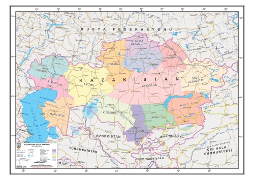Kazakistan siyasi haritas
