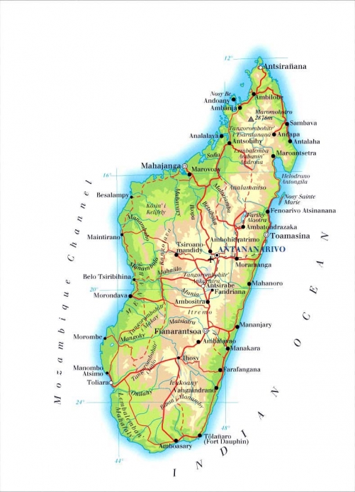 Madagaskar genel haritas