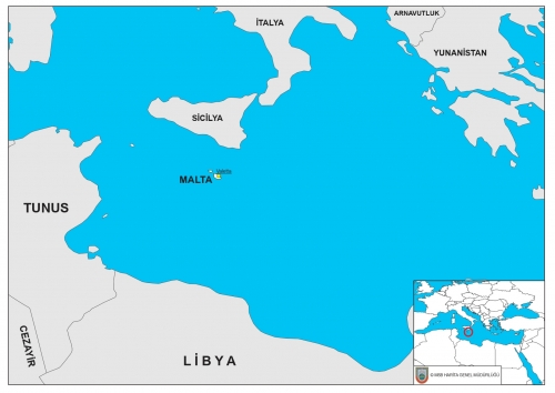 Malta s�n�r kom�ular� haritas�