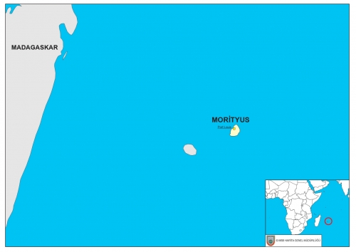 Mauritius d�nyadaki konumu ve s�n�r kom�ular� haritas�