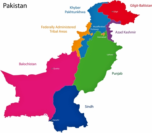 Pakistan blgelerin ve ehirlerin haritas