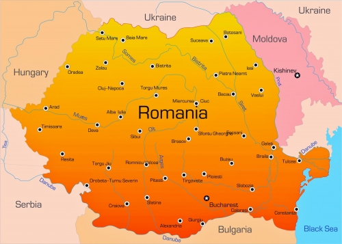 Romanya b�lgelerin ve �ehirlerin haritas�