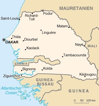 Senegal ehirler haritas
