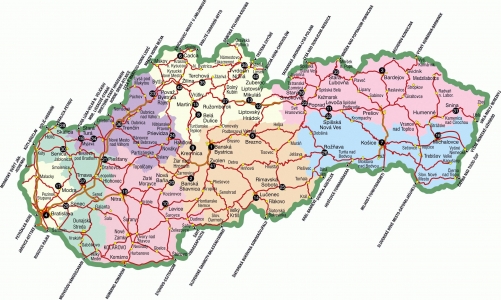 Slovakya ehirler haritas