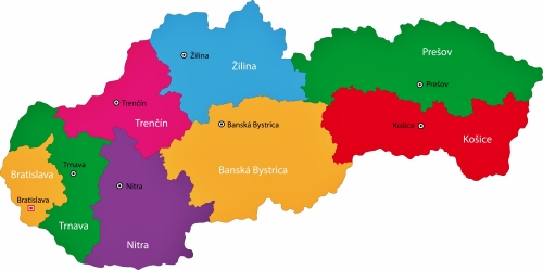 Slovakya blgelerin ve illerin haritas