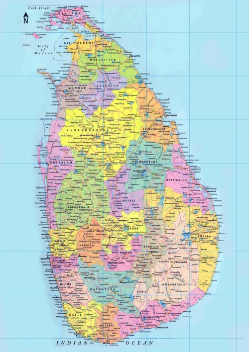 Sri Lanka detayl haritas