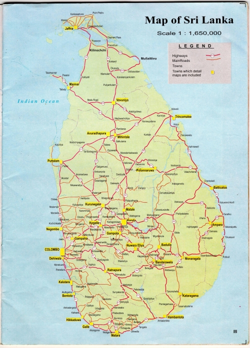 Sri Lanka genel haritas