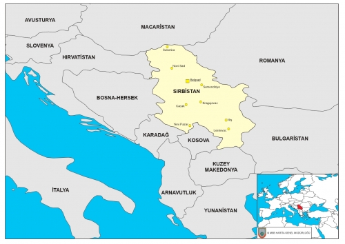 Srbistan snr komular haritas
