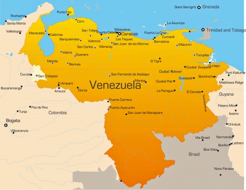Venezuela ehirler haritas