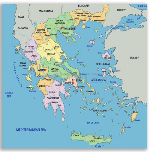 Yunanistan ehirler haritas
