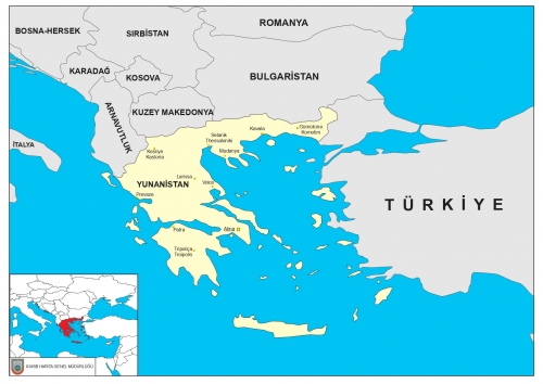 Yunanistan snr komular haritas