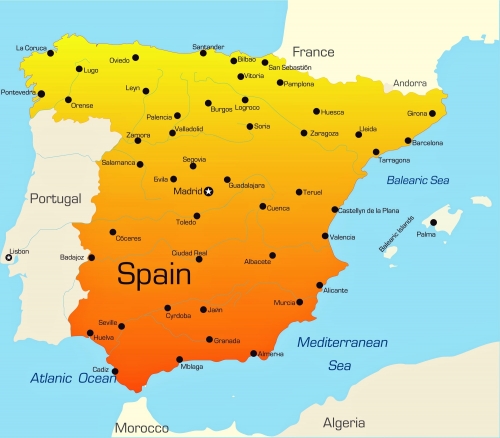 İspanya şehirler haritası