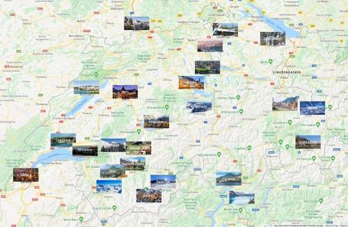 İsviçre fotoğraflı şehirler haritası