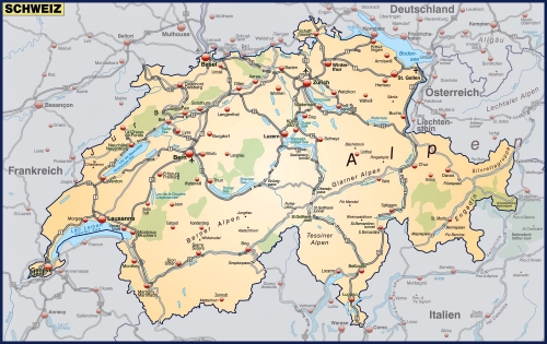 İsviçre ulaşım haritası