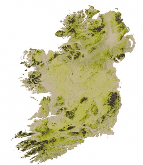 İrlanda topografik haritası