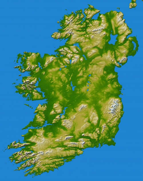 İrlanda topografik haritası