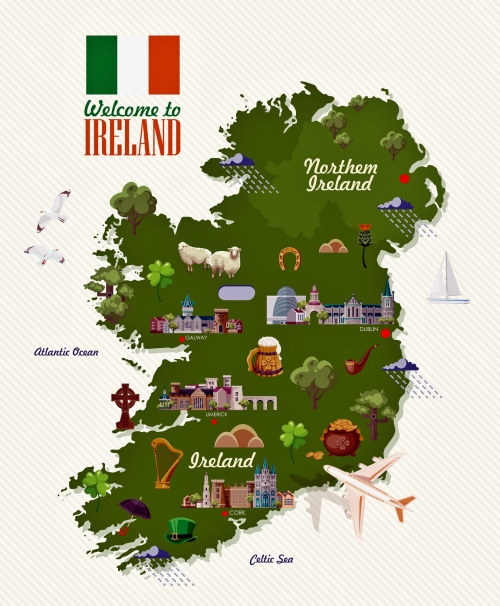 İrlanda turizm ve gezi haritası