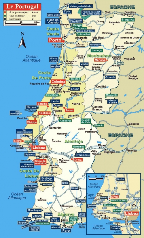 Portekiz ulaşım haritası
