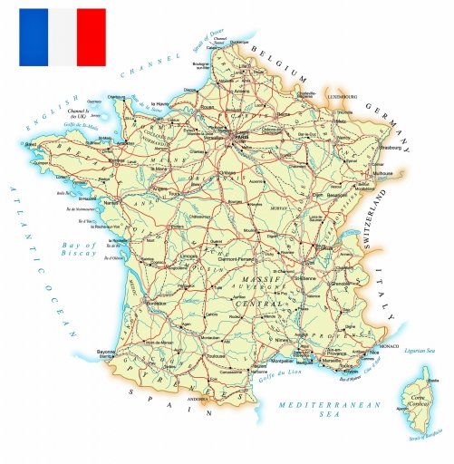Fransa fiziki haritası