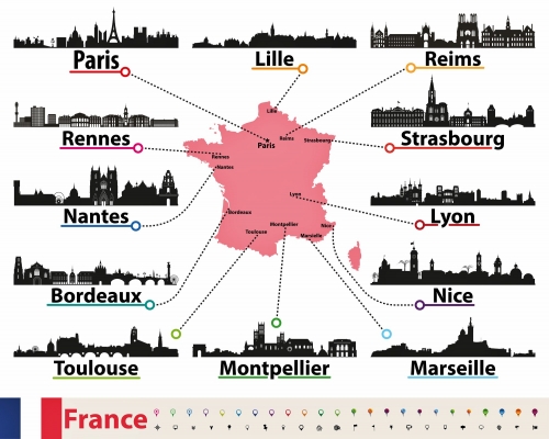 Fransa ilgi çekici yerler haritası