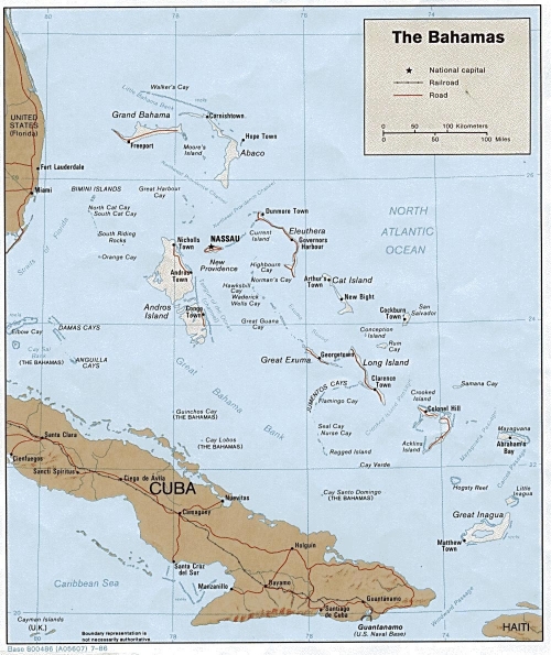 Bahamalar ehirler ve semtler haritas