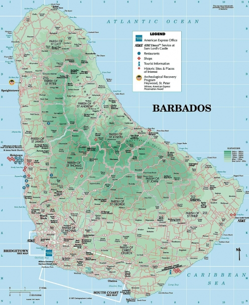 Barbados detayl ehirler haritas